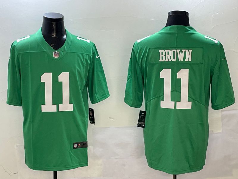 Men Philadelphia Eagles #11 Brown Green 2025 Nike Vapor Limited NFL Jersey style 209->philadelphia eagles->NFL Jersey